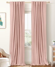 100 Blackout Shield Linen 50"W x 102"L Pack of 2 , Blush Pink