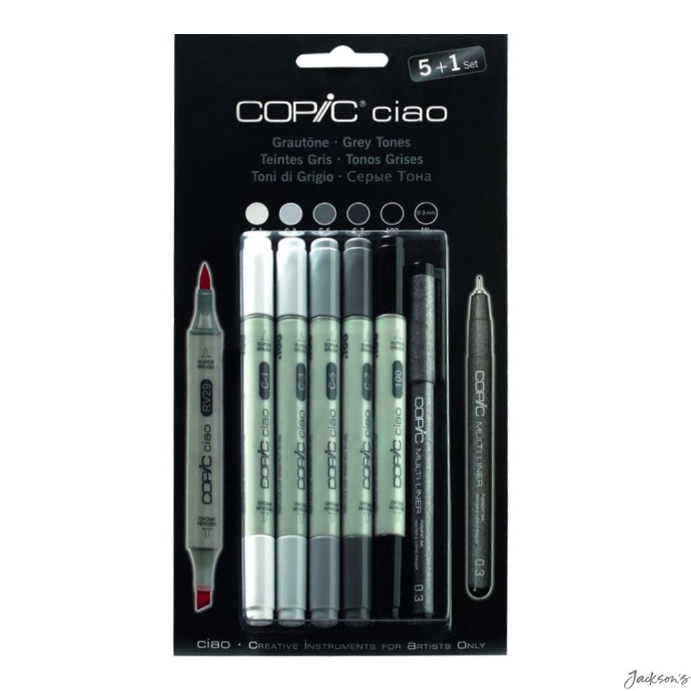 Copic Ciao Marker Set Alcohol Based 5+1 Grey Tones Illustration Manga Art