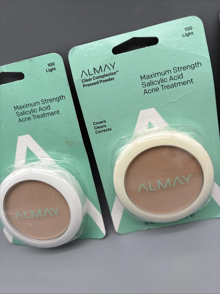 3 Pack Of Almay 100 LIGHT Pressed Powder Clear Complexion Acne Treat. FREE SHIP! - Image 2 of 3