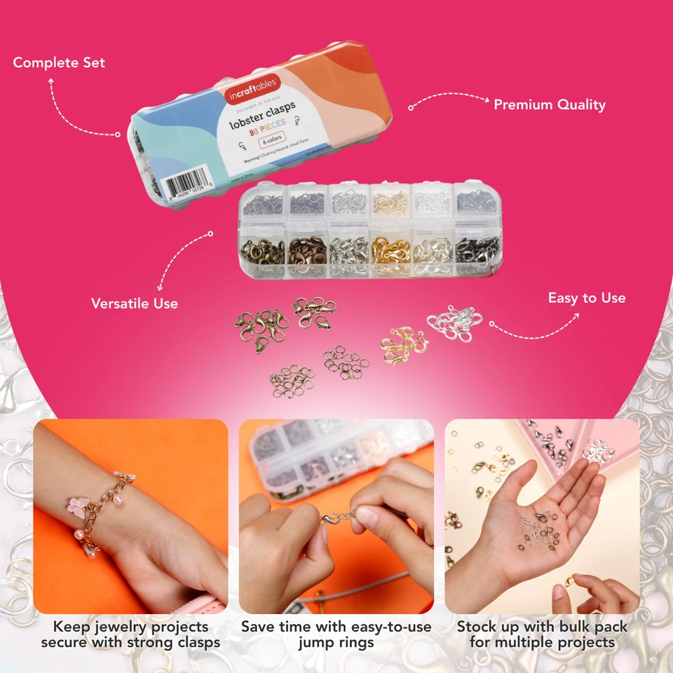 Incraftables Lobster Clasps for Jewelry Making (6 Colors) with Open Jump Rings - Image 3 of 4