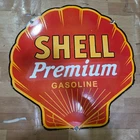 SHELL PREMIUM GASOLINE PORCELAIN ENAMEL SIGN 30 X 30 INCHES