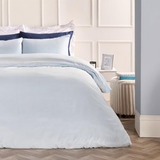 OHS Plain Duvet Cover & Pillowcase Reversible Bedding Set OR Fitted Sheet