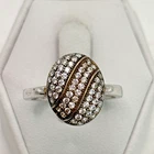 STUNNING .925 Vintage Sterling Silver Estate Ring Size 8.25 w-Colorless stone
