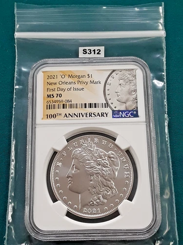 2021 O Silver Morgan Dollar! NGC MS70 First Day Of Issue!    Nice coin!   S312