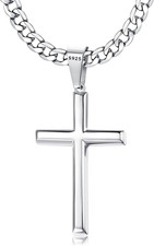 925 Sterling Silver Cross Necklace for Men Women Chain 16-30 Inches | Non Tarnis