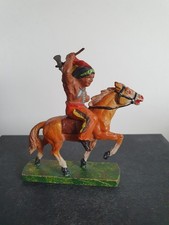 Elastolin Lineol Indianer zu Pferd mit Tomaha...