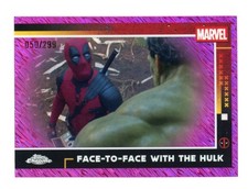 2025 Topps Chrome Deadpool Face-To-Face With Hulk Pink Shimmer Refractor /299