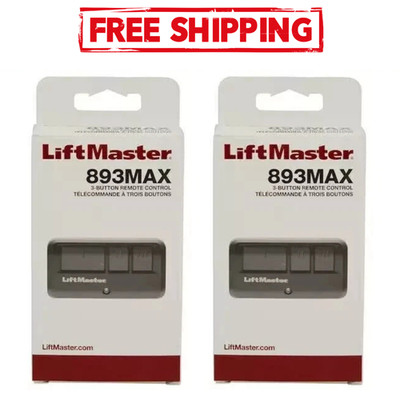 2 Pack 893MAX 3 Button LiftMaster Visor Remote Control Garage Door ...