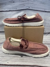 Hey Dude Wendy Burgundy Shoes Sneakers Women's Size 9