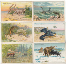 Kaufmannsbilder "Tiere aus der Urwelt" Dr. Thompson&acute;s Seifenpulver um 1920