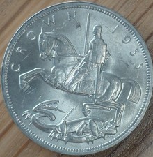 1935 George V Jubilee Rocking Horse Crown a.UNC Condition 28.4g 50% Silver