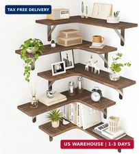 Fixwal Conner Floating Shelves for Wall Decor, Dark Carbonized Black 5pcs  Soli