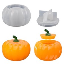 Storage Box Silicone Resin Mold with Lid Pumpkin Jar Jewelry Epoxy Casting Molds