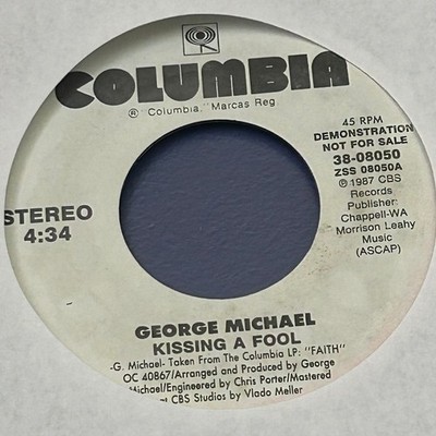 GEORGE MICHAEL   Kissing a Fool 7'' Single 1987 Promo Columbia Pop 45 RPM
