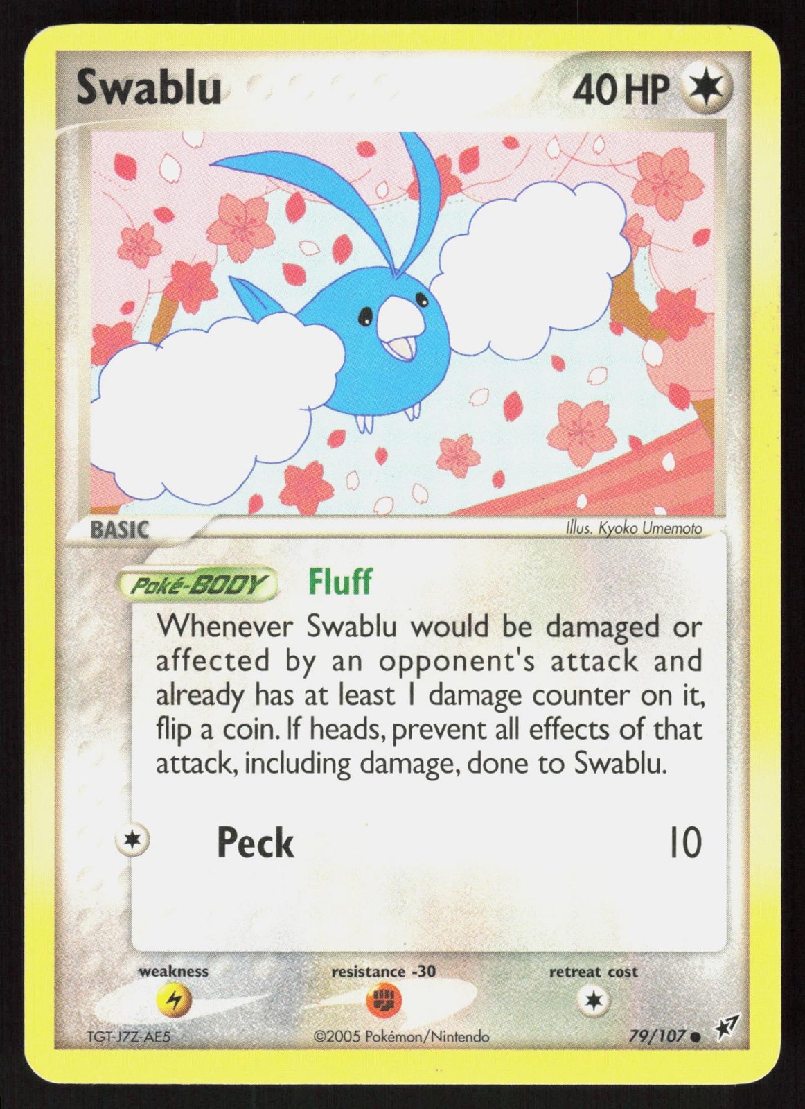 Swablu 79/107 Common Deoxys Pokemon Moderately Played