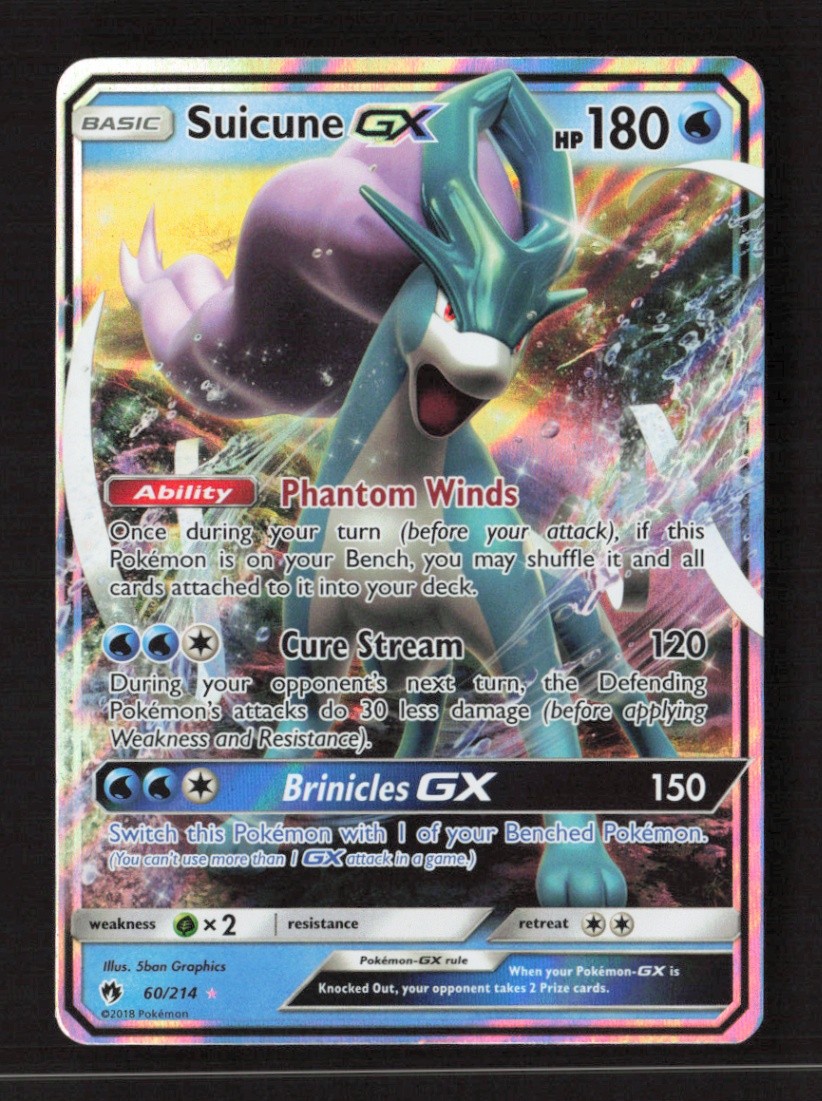 Suicune GX Ultra Rare Holo SM - Lost Thunder 60/214 NM Pokémon TCG