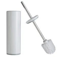 Bath Bliss Modern Aluminum Deluxe Stainless Steel Toilet Brush with Removable Li