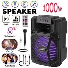 8" Woofer Heavy Bass Sound System Portable Bluetooth Party 1.5" Tweeter Speaker