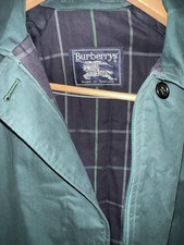 Burberry Women  s Vintage Green Cotton Jacket Nova Check Sz 12R Made In England