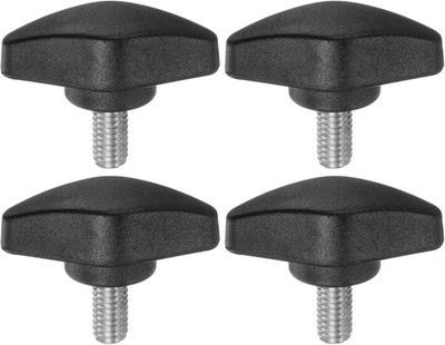 4Pcs Tee Wing Knobs Thumb Screws M6 X 12Mm Standard Male Thread Plastic T Knobs