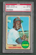 1968 Topps #248 Fred Valentine, Washington Senators PSA 8 NM-MT