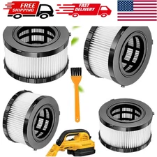 High-Efficiency 4-Pack HEPA Filter for DEWALT & Milwaukee Vacuums - Easy Install
