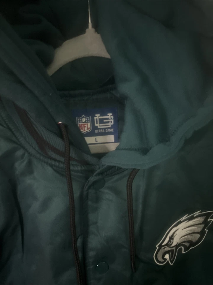 Chaqueta con Capucha Abotonada Philadelphia Eagles Nueva con Etiquetas - Para Hombre Talla Grande Foto 2 de 4