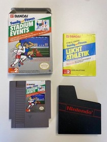 ULTRA RARE Stadium Events - Family Fun Fitness - NES Nintendo - PAL B (DE) CIB