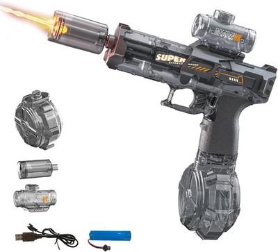 Electric Water Guns for Adults & Kids UZI Water Squirt Gun Toys w/ Muzzle Flash