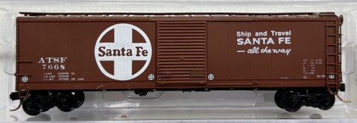 Coche caja puerta única escala N InterMountain 65902-12 Santa Fe 50’ AAR ATSF #7668 | Zustand: Used