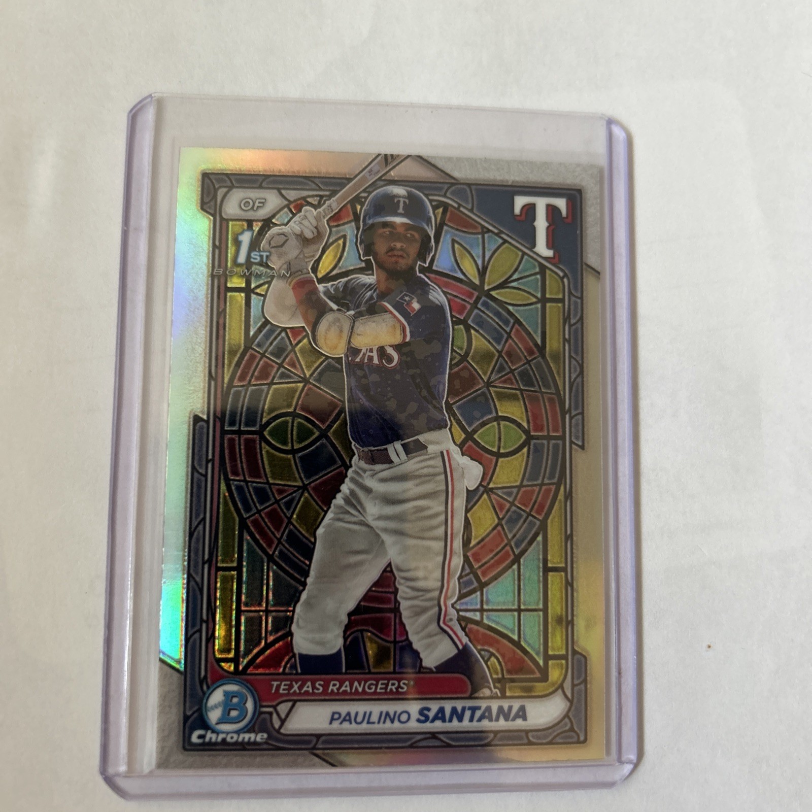 2024 Bowman Chrome PAULINO SANTANA 1st Etched in Glass Variation SSP Rangers
