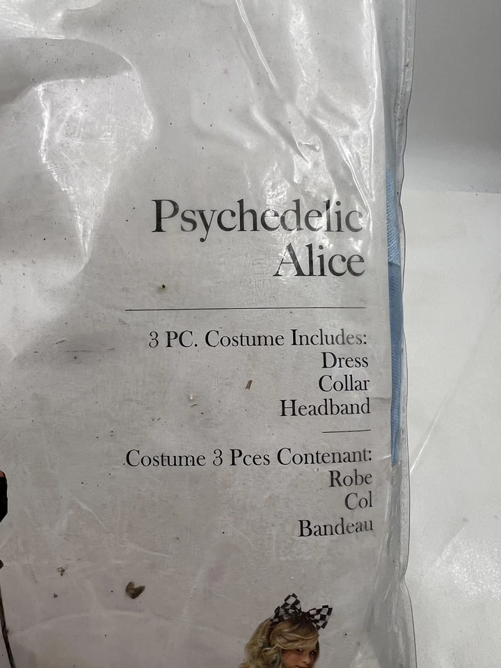 Disfraz de Alicia Psicodélica Leg Avenue para Mujer Azul Medio Estilo Halloween 85225 Foto 3 de 4