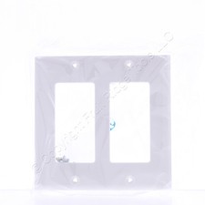 Eaton 5152W White 2-Gang Decorator Unbreakable Nylon Standard Wallplate Cover