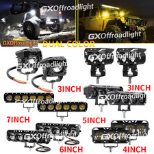 2pcs Yellow Amber LED Work Light Spot Cube Pods Bar Driving Fog Lamp 3/4/5/67"