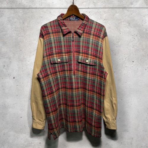 【90’s Ralph Lauren】Half Zip Work Shirt 90s Polo Ralph Lauren L/S Half Zip Shirt | eBay