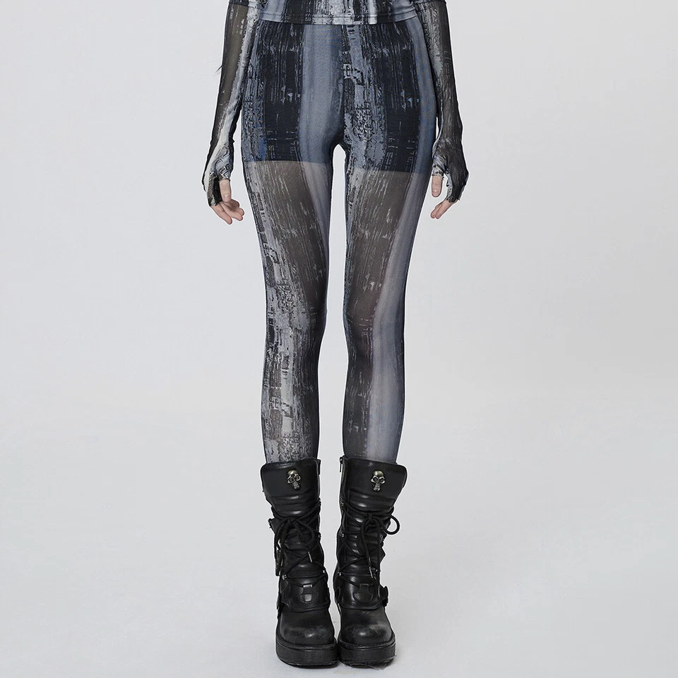 Punk Rave Leggings - Sulphuric Steam Grau Gothic Punk Okkult Alternative - Bild 1 von 4