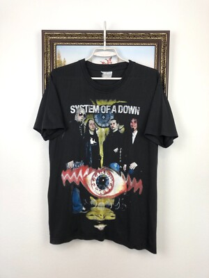 Vintage SOAD System Of A Down Band Shirt Over Print Tee 05 Rare
