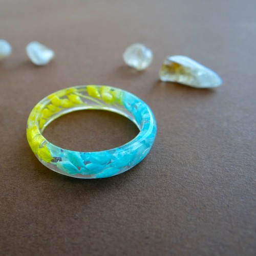 Spikelets Resin Ring blau gelb Versprechen Ringe Paare klar Schmuck Verlobung - Bild 2 von 8