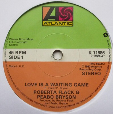 Roberta Flack & Peabo Bryson - 7'' - Love Is A Waiting Game - 1980 - K 11586 - EX