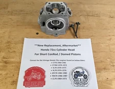 Cylinder Head - New 72cc - Correct For Honda 6v CT70 SL70 XL70 CL70 ATC70 TRX70