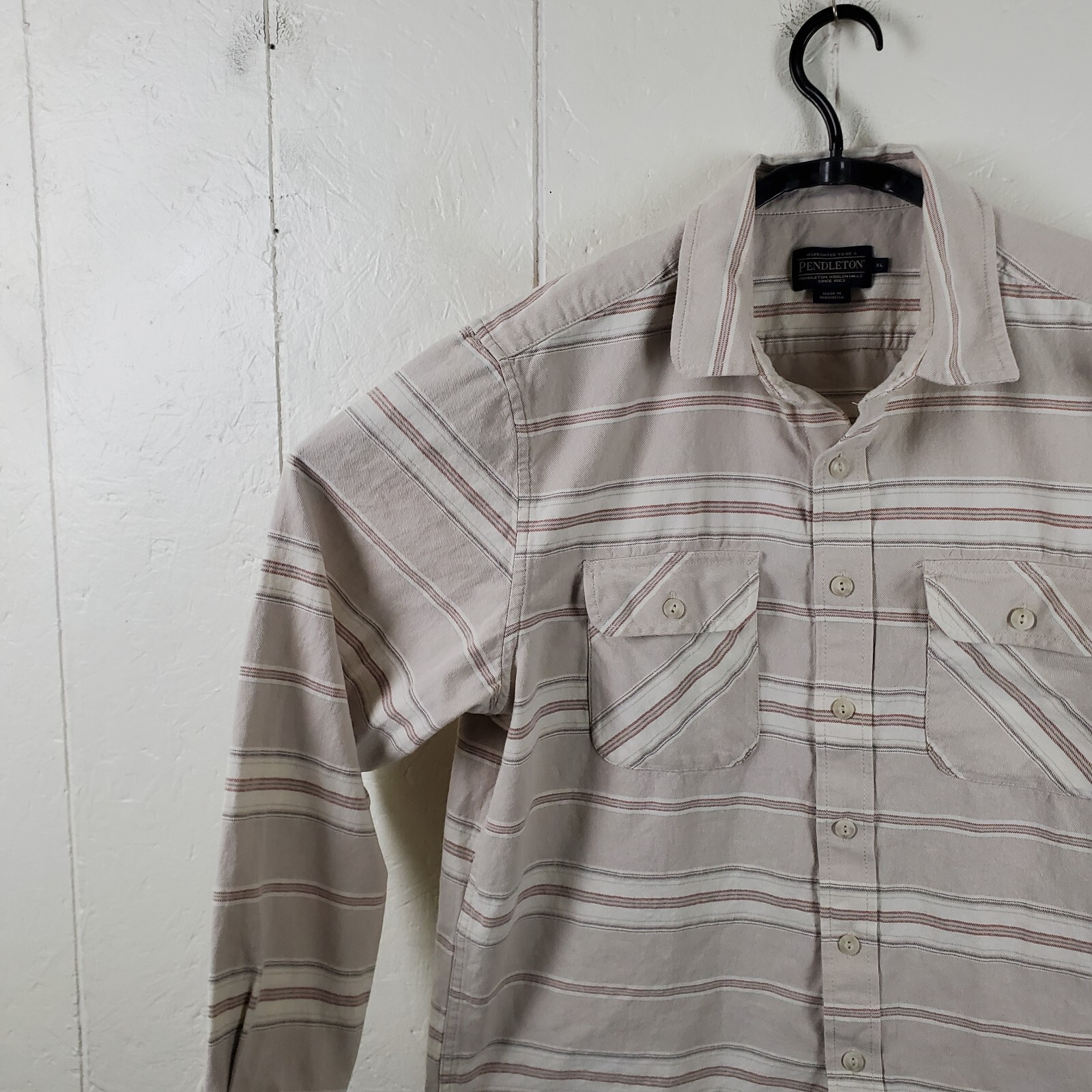 Pendleton Button Up Shirt Mens Extra Large Beige … - image 5