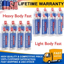 8 x 50ml Cartridges Heavy/Light Body Fast Set-Dental Impression Material VPS PVS