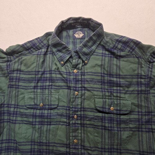 Dockers Green Plaid Flannel Shirt Long Sleeve 100% Cotton Men's XL Extra Large - Picture 2 of 7