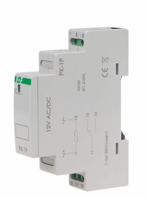 Elektromagnetisches Relais 12V AC/DC 16A PK-1P IP20 F&F Elektrisch Relais