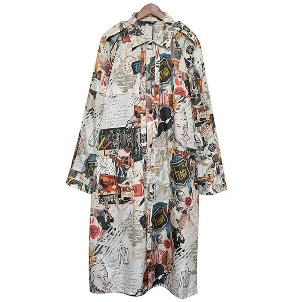 Trench cappotto FENDI fantasia all over multicolore usatoa:50 tag dalppone