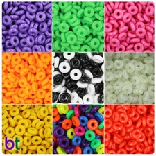 BeadTin 14mm Ring Donut Plastic Craft Beads (100pcs) - Style Choice