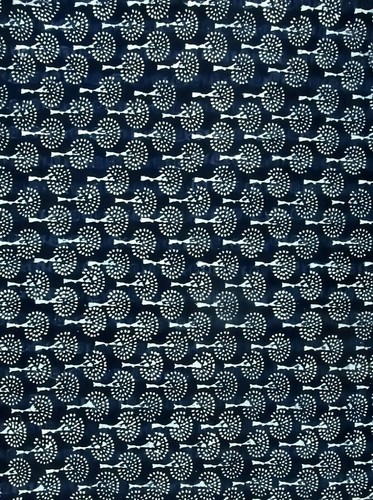 India Block Cotton Print 1/2 Yard BLUE Abstract Trees BTHY - Picture 2 of 3