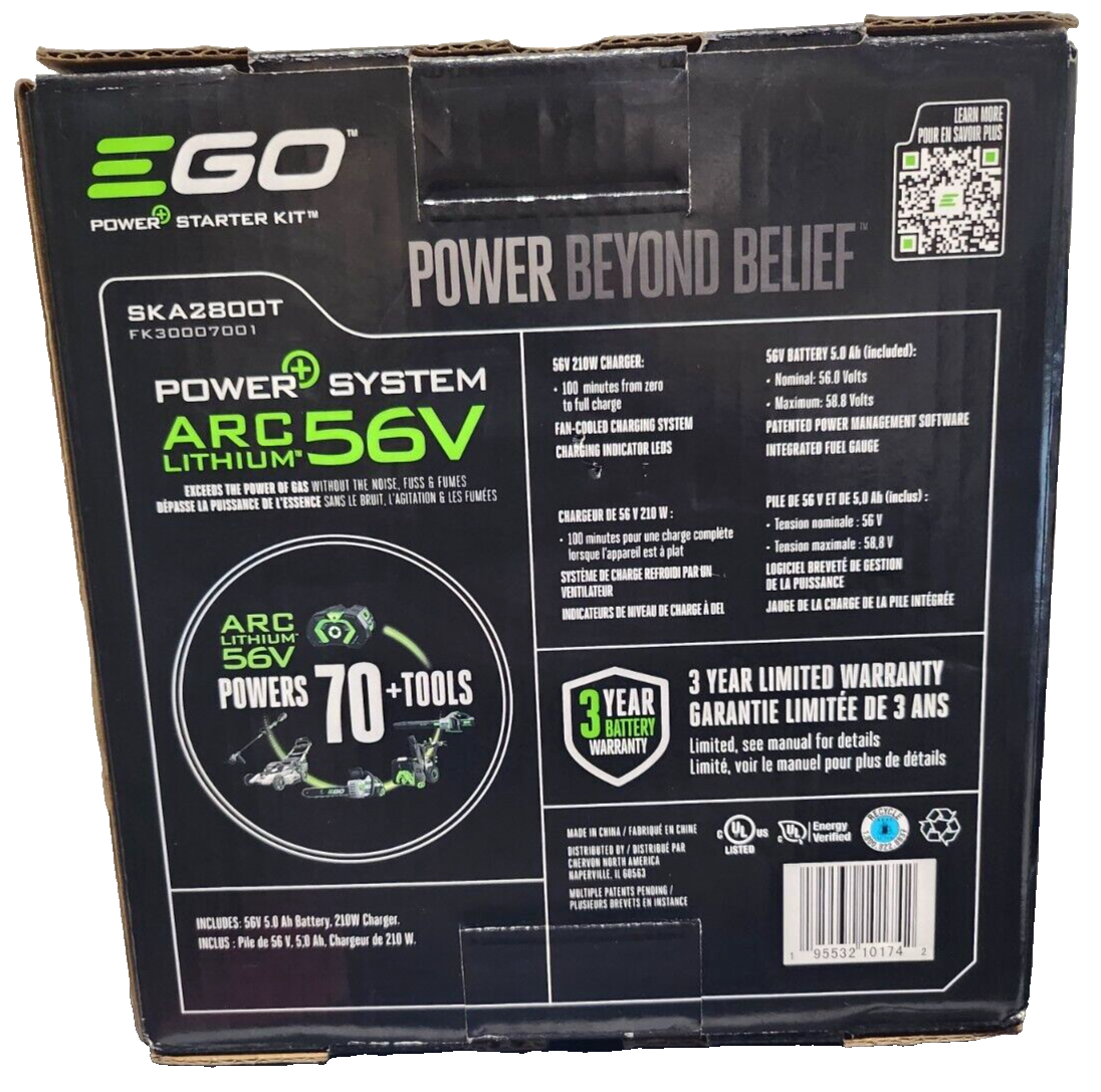 EGO POWER+ 5.0 Amp Hour Battery and 56V Standard Charger Starter KIT