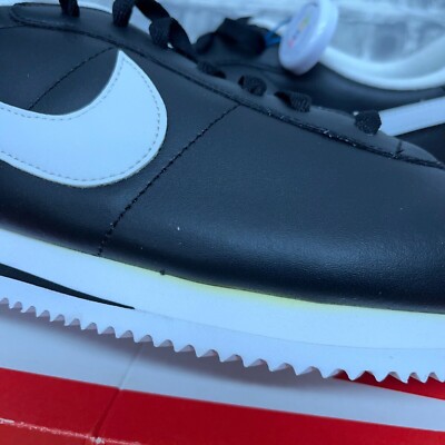 Nike Cortez Basic Leather 06 Black White Running Shoes Nike Cortez Basic Leather 06 Black White Running Shoes