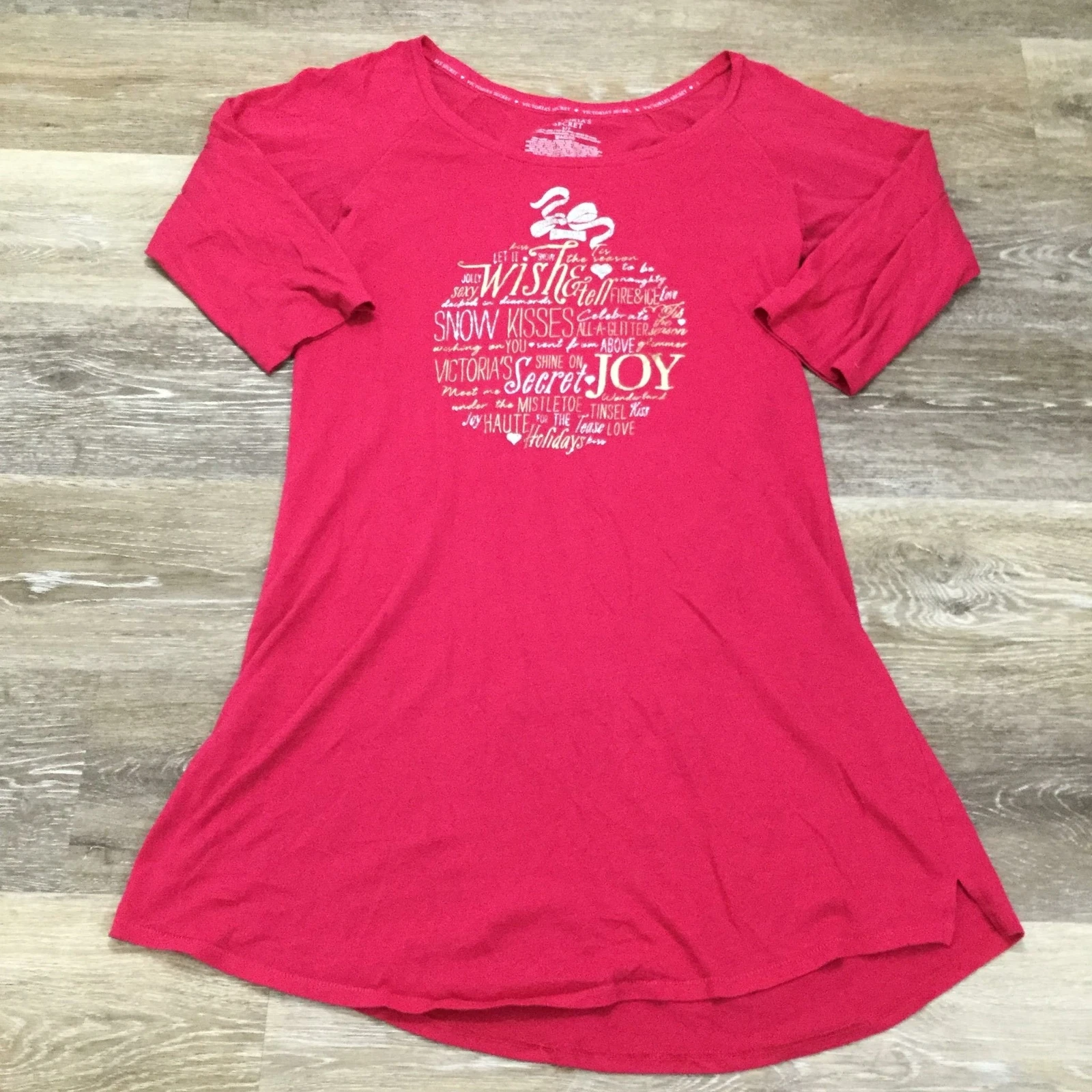 UNDERCOVER Abito Camicia Rosa VICTORIA'S SECRET Grafica Girocollo Maniche 3 4 Donna Taglia S